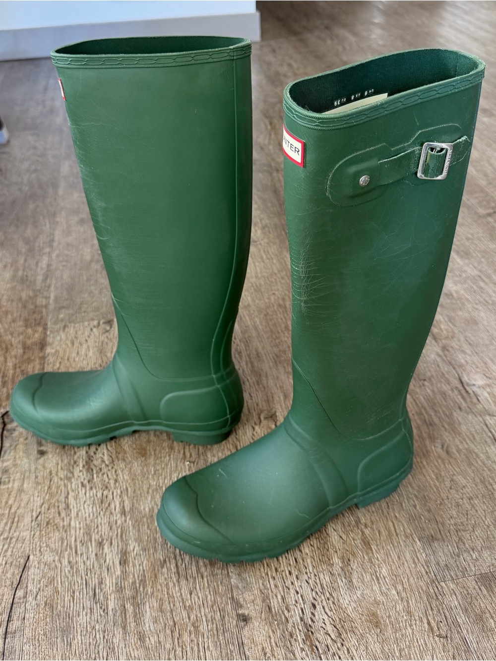 Hunter Matte Forest Green Tall Rain Boots - Picture 2 of 7